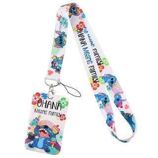 NATASHA Stitch Lanyard Azul Alienígena Ponto Desenho Animado Para Chave  Pingente Telefone Alça Porta-Chaves