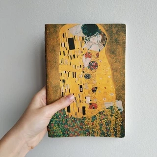 CADERNO / SKETCHBOOK O Beijo de Gustav Klimt A5 - Obras de Arte - ART para escrita bullet journal desenho planner