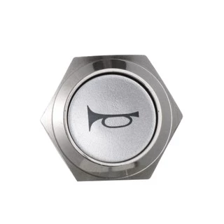 Botão Universal Buzina LED Aço Inoxidável Anti Vandalismo Liga/Desliga 12V