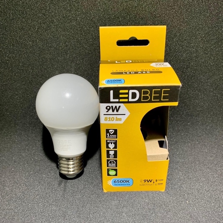 Lâmpada Led 9w Bulbo Bivolt 6500K Branca Fria Led Bee (1ano de garantia ...