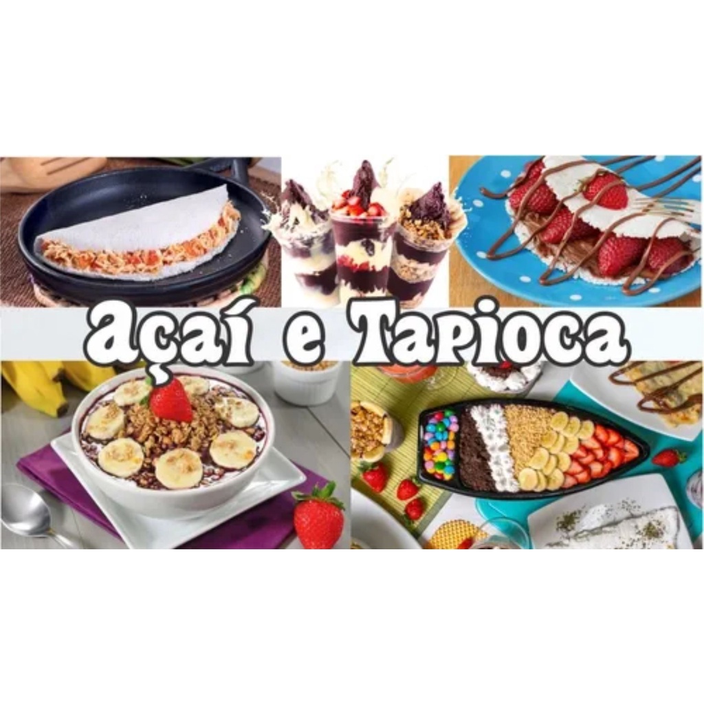 Painel Adesivo Açaí Gelado Tapioca Comida Salgada Doce Linda Play ...