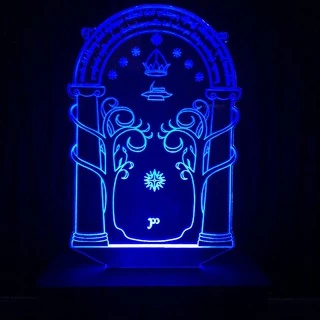 Luminária Led 3D, Senhor dos Anéis, Porta de Moria, 16 cores, Geek, Top