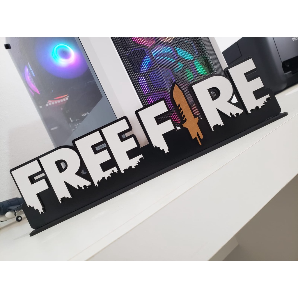 Free Fire Personalizado Nome, Gamer, Geek, Placa Decorativa 30x42cm Mdf