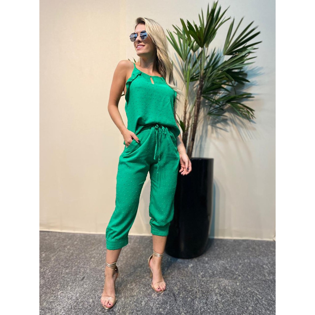 conjunto feminino verde linho