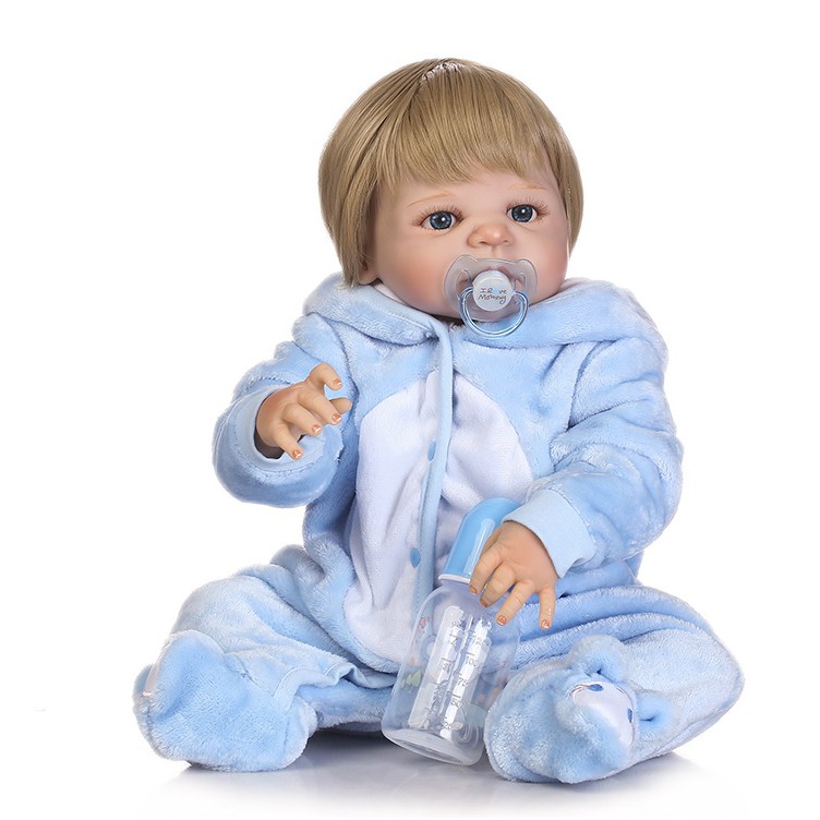 Bebê Caio de Roupinha Azul (Bebe Reborn Menino de Silicone) – Bebe Reborn  Original