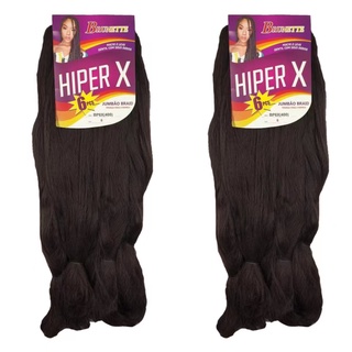 Kit 2 Pacotes Cabelo Jumbo Tranças Box Braid HIPERX Total 800Gramas