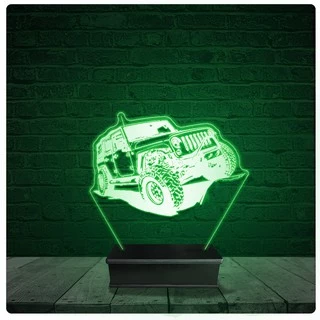 Luminária Abajur Acrílico Led - Jeep Trilha Carro 10