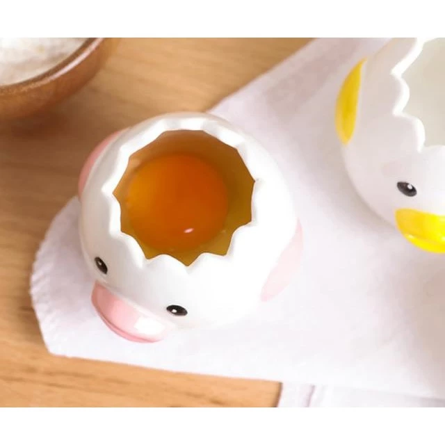 Separador de Ovo e Gema - Porcelana - Amarelo e Rosa - Cozinha — foto 4 de 4