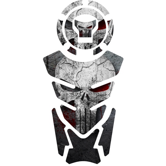 ADESIVI PARASERBATOIO TANKPAD RESINATO EFFETTO 3D , PUNISHER 18X10