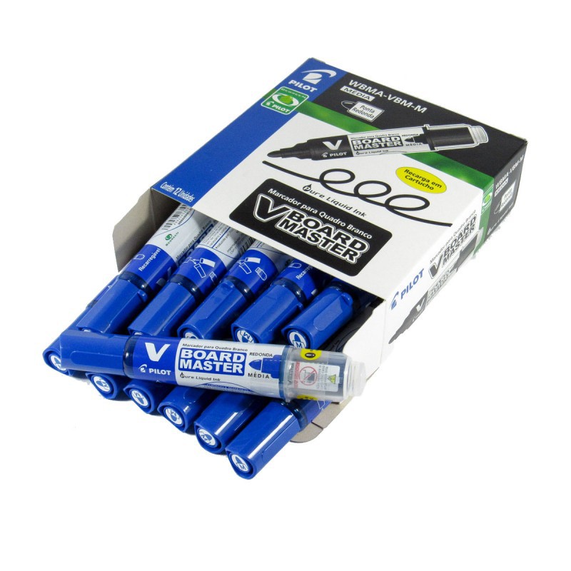 Caixa com 12 Pinceis Para Quadro Branco Pilot Board Master NOVO