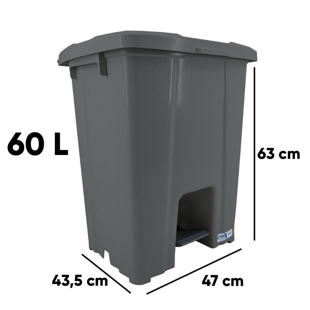 Lixeira com Pedal de Plástico 60 L Cinza P60 Jsn | Shopee Brasil Lixeira com Pedal de Plástico 60 L Cinza P60 Jsn | Shopee Brasil