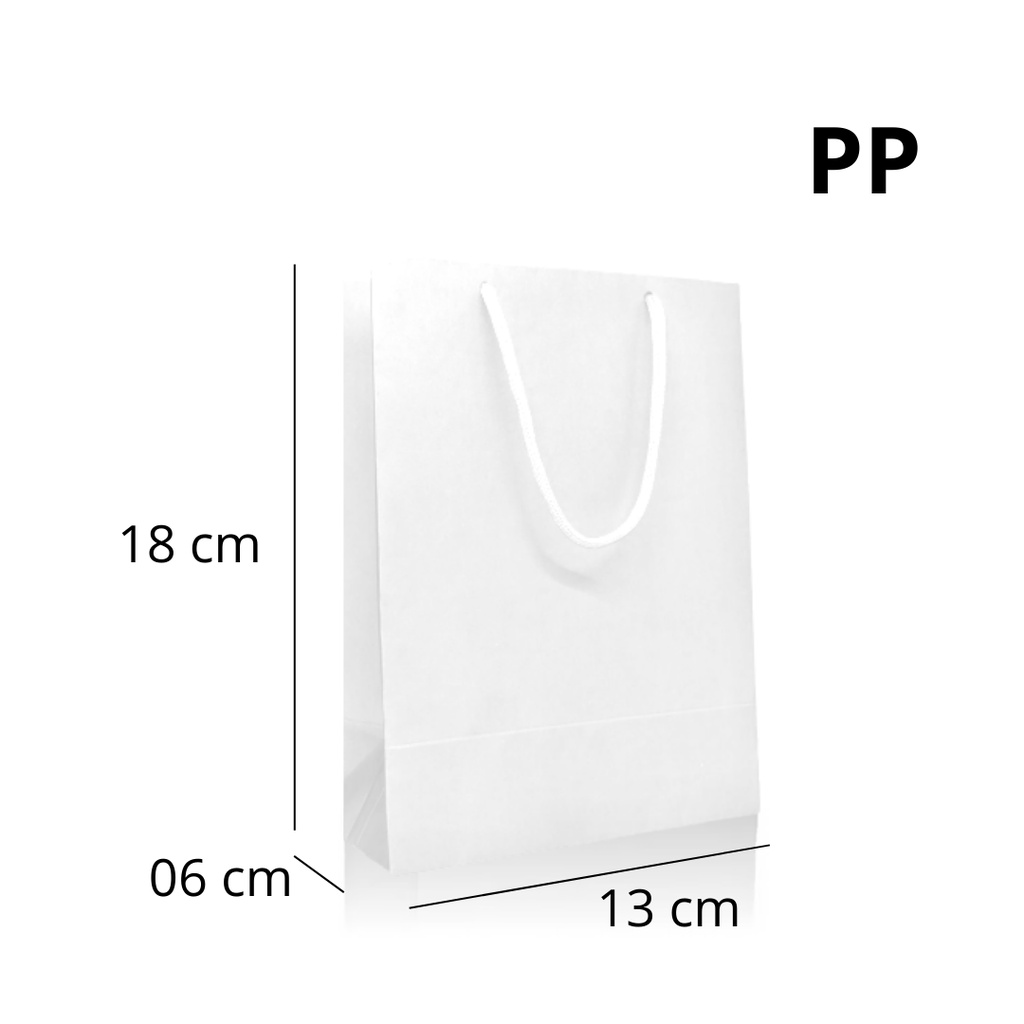 Sacola Papel Branca Pp P M G Kit 10 50 Un Shopee Brasil 0903