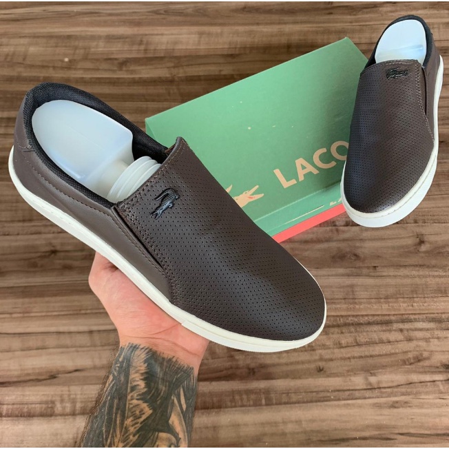 Mocassim masculino couro store lacoste