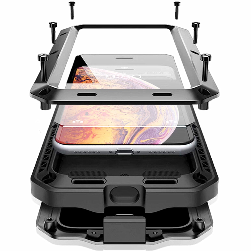 Capa De Proteção Total Anti-Impacto Em Alumínio Para Iphone 13 Mini 12 11 Pro Xs Max Xr 7 8 2020