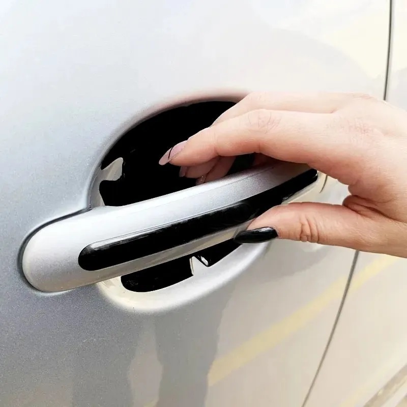 Kit Adesivo Protetor Maçaneta Carro Preto Black Resinado
