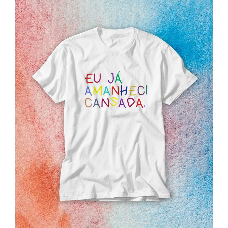 Camiseta engraçada divertida fenotipicamente cansada eu já amanheci ...