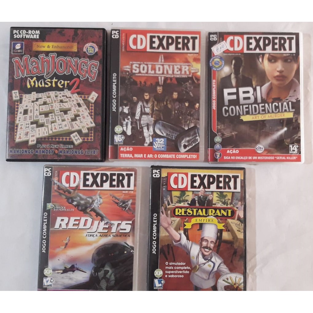 Coleção Jogo PC Original CD Expert - Lote com 5 Jogos / cds