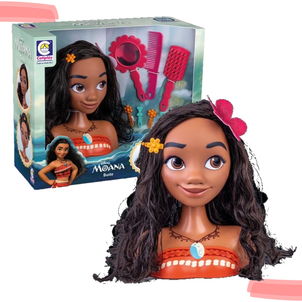 Brinquedo Moana Boneca Morena Familia Menina Desenho Animado