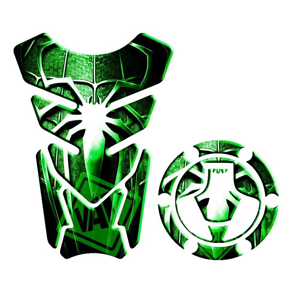 Tankpad Aufkleber-Sticker 3D Kompatibel Mit Kawasaki Z750 Z1000 Z 750-1000 Grün