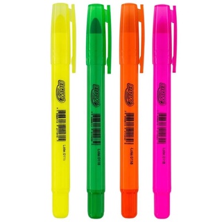 Kit 4 Marca Texto em Gel Brw (Não Mancha o Verso)