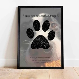 Quadro Patinha de cachorro / Gato - Clássico PERSONALIZADO