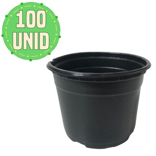 Kit 100 Pote Holambra Nº 15 Vaso Flexível Preto 13x11cm