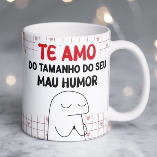 Caneca meme boneco palito flork te amo do tamanho do seu est