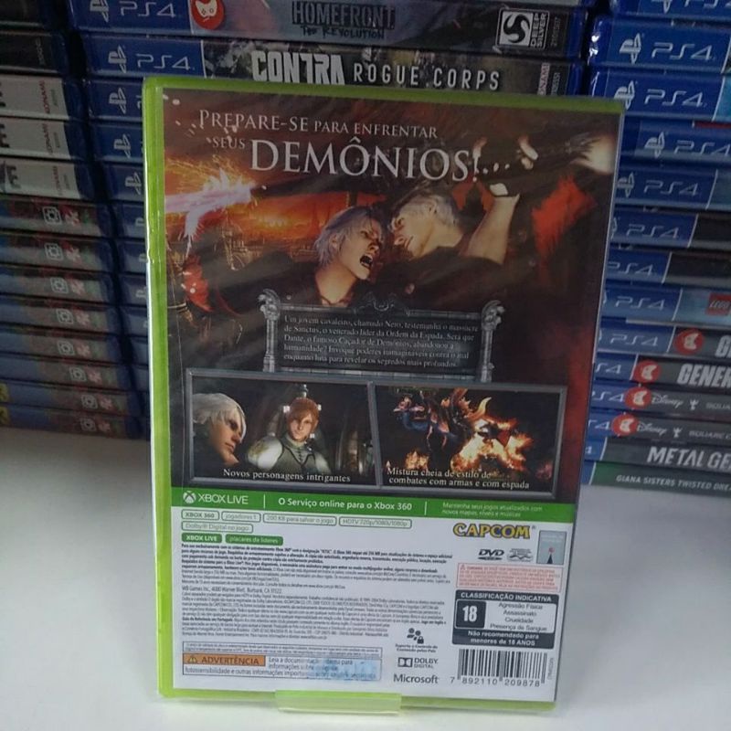 Jogo Devil May Cry 4 Xbox 360 Lacrado Platinum Hits..Plataforma: xbox 360.Idioma:  inglês..Detalhes do jogo:..No quarto jogo, os papéis se invertem em -  Carrefour