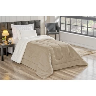Coberdrom Edredom Londres Solteiro Sherpa/Manta Soft Pele Carneiro