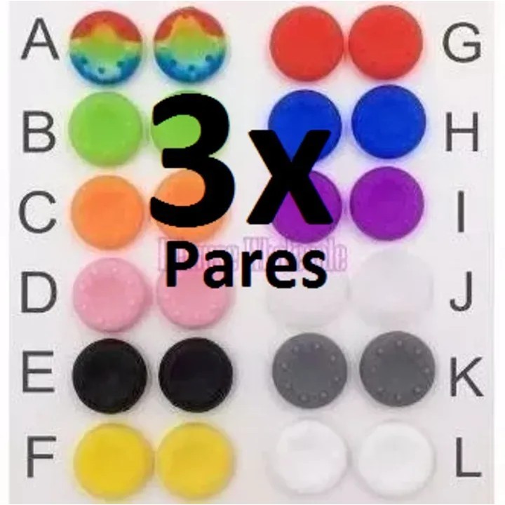 3 X Grip Borracha Analógico Silicone Ps3 Ps4 Ps5 / Xbox