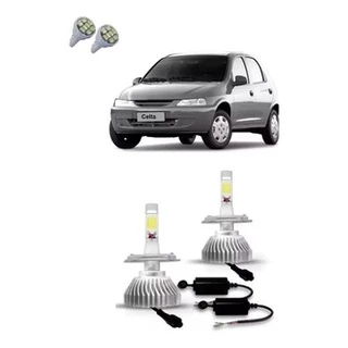 Kit Lampada Super Led Gm Celta 2000 Á 2005 Alto E Baixo