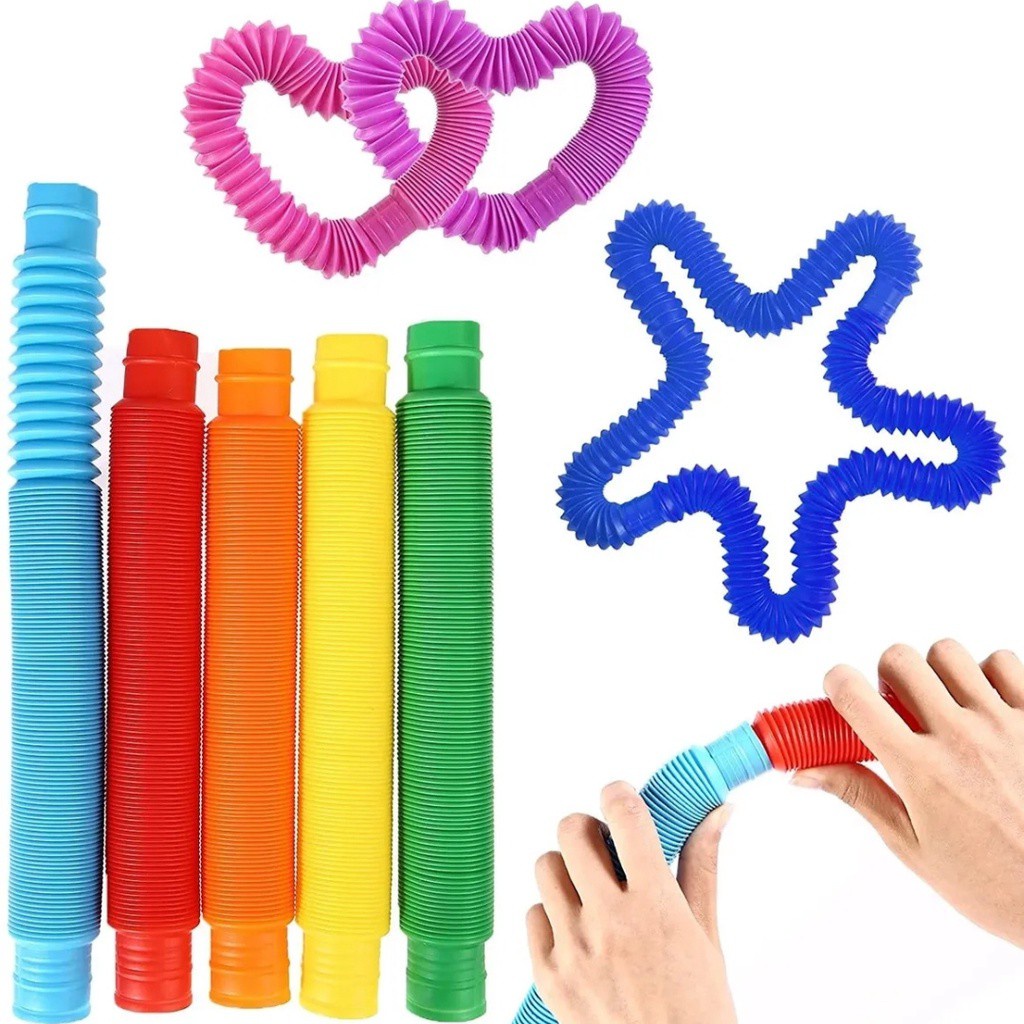 Pop tube fidget toy tubo colorido brinquedo para crianças | Shopee Brasil