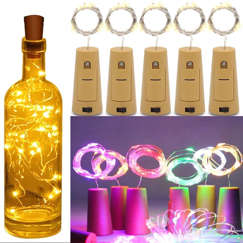 (Incluindo baterias) 1-3M 20 Led Night Fairy String Light Cortiça Garrafa de Vinho Lâmpada Festa Decoração de Natal