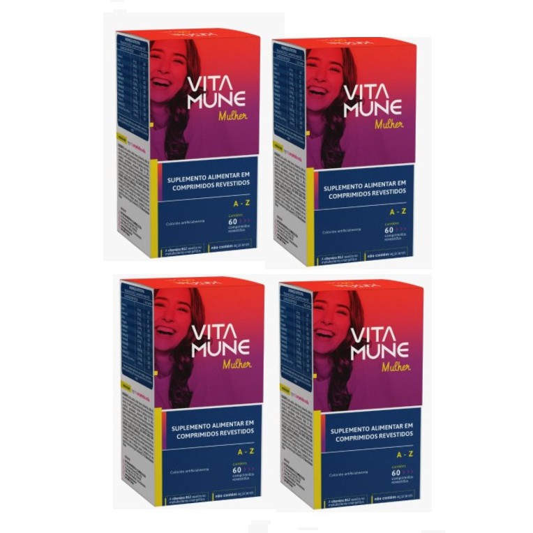 Kit Com 4 Vita Mune A-z Mulher Cimed Com 60 Comprimidos | Shopee Brasil