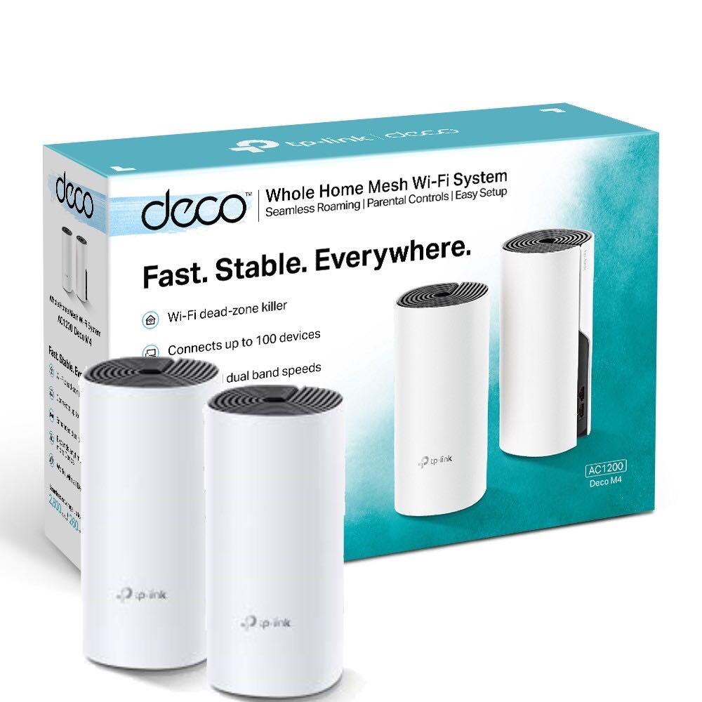 Kit Deco M4 2-Pack Roteador Wireless Tp-link Tecnologia Mesh Dual Band Ac 1200 2.4ghz E 5.0ghz 4 Portas Lan Gigabit