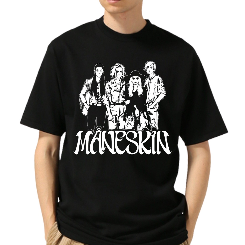 Camiseta Básica Unissex Maneskin Hard Rock Banda Sound Moda Aesthetic