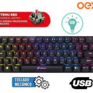 Mini Teclado Profissional Gamer Mecanico Oex Ziggy Preto