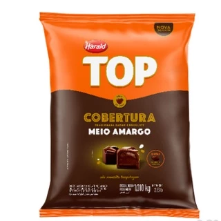Cobertura fracionada top gotas Harald chocolate meio amargo 1,010Kg
