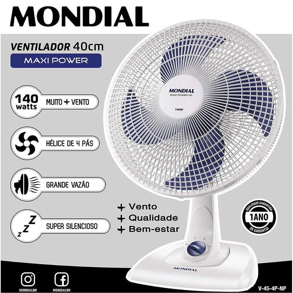 Ventilador Mondial Mesa 40cm