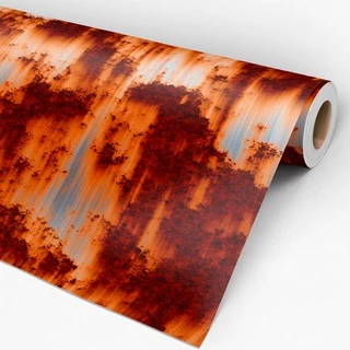 Papel Parede Decorativo Moderno Estilo Industrial Aço Tela Ferrugem 11