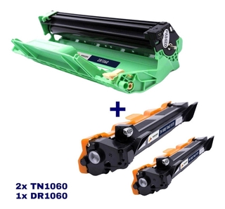 Kit 2 Toner e 1 Cilindro Tn1060 Dcp1602 Dcp1617nw Hl1212w
