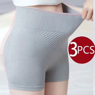 Kit 3 Calcinhas De Cintura Alta Feminina Slim Calcinha Cueca Antibacteriano Respirável Elástica