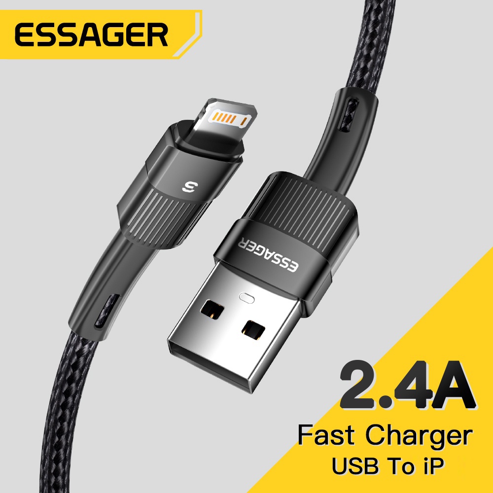 [Cabo USB Essager Para iP 12 11 Pro Max X 8 Plus 2.4A De Carregamento Rápido Carregador 6S SE Iluminação De Dados