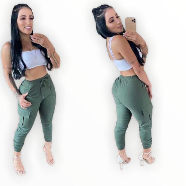 Calça jogger best sale feminina com bolso