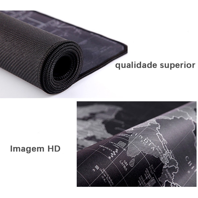 80*30CM Mouse Pads mapa mundial Para trabalhos informáticos e jogos Non ...