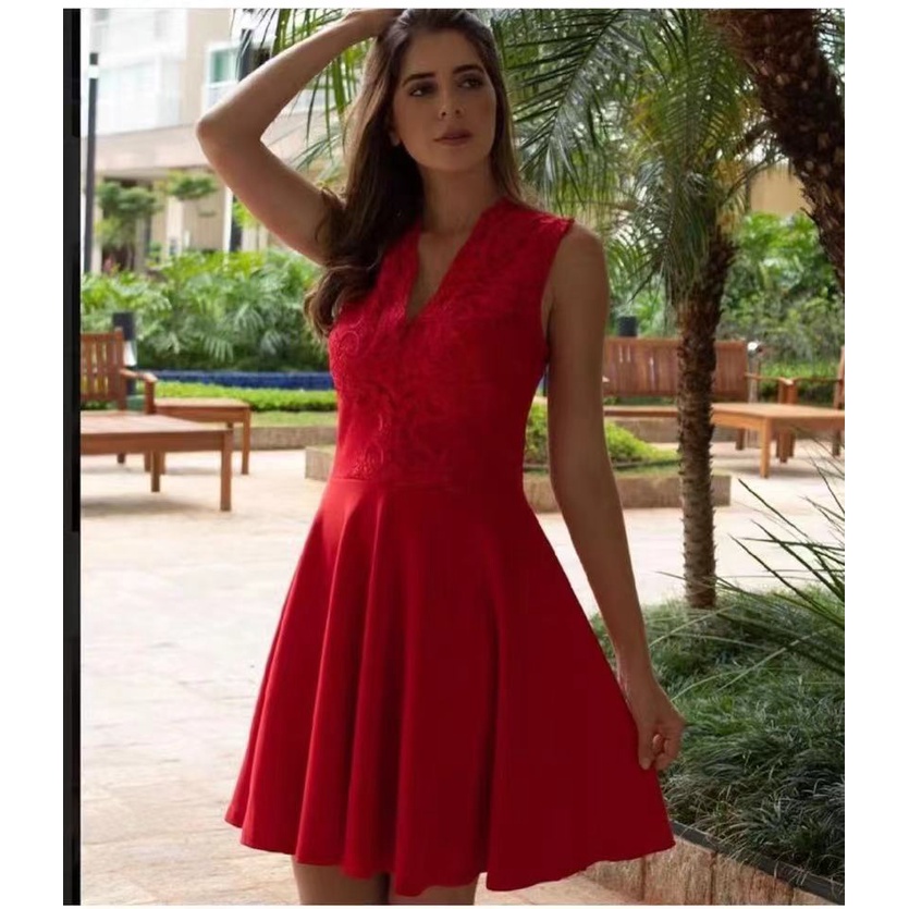 Vestido de store formatura curto vermelho