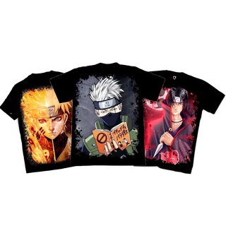 Kit 3 Camisetas Anime Naruto Shippuden Kakashi Itachi Raposa Ultimate Ninja Unissex
