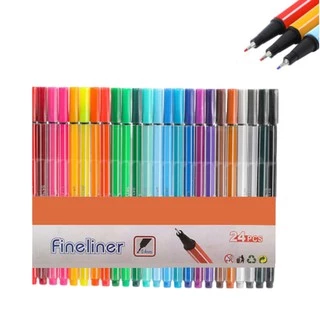 Kit com 12/24 cores Canetas Fine Line Ponta Fina Fineliner 0.4mm Importada