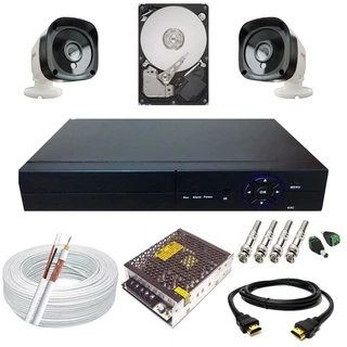 Kit 2 Câmeras Segurança Protec Jl 1020b Dvr 4 Ch 1080n P2p Acesso via Celular