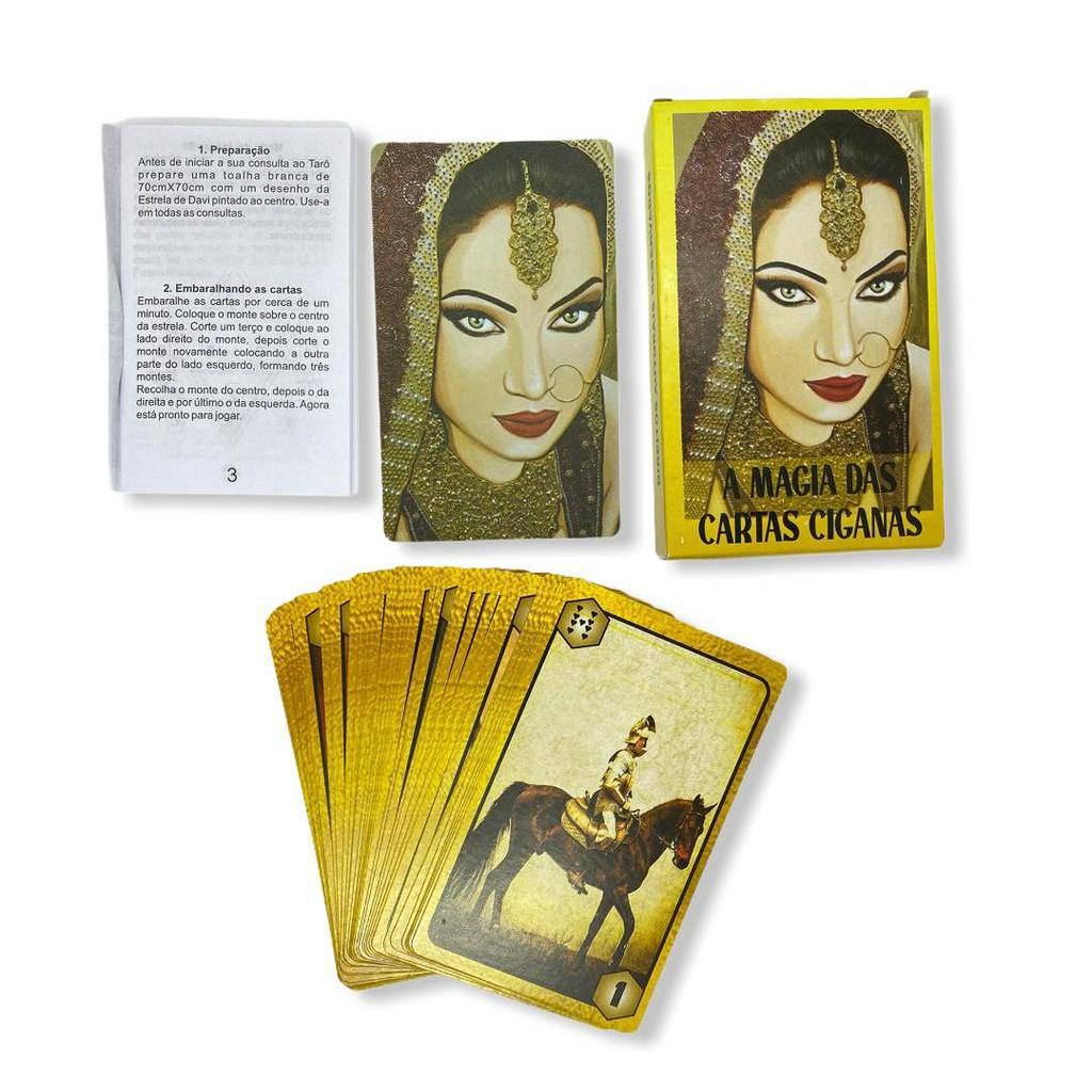 KIT Tarô Baralho Tenda Da Cigana Lenormand Cartomancia - 36 Cartas